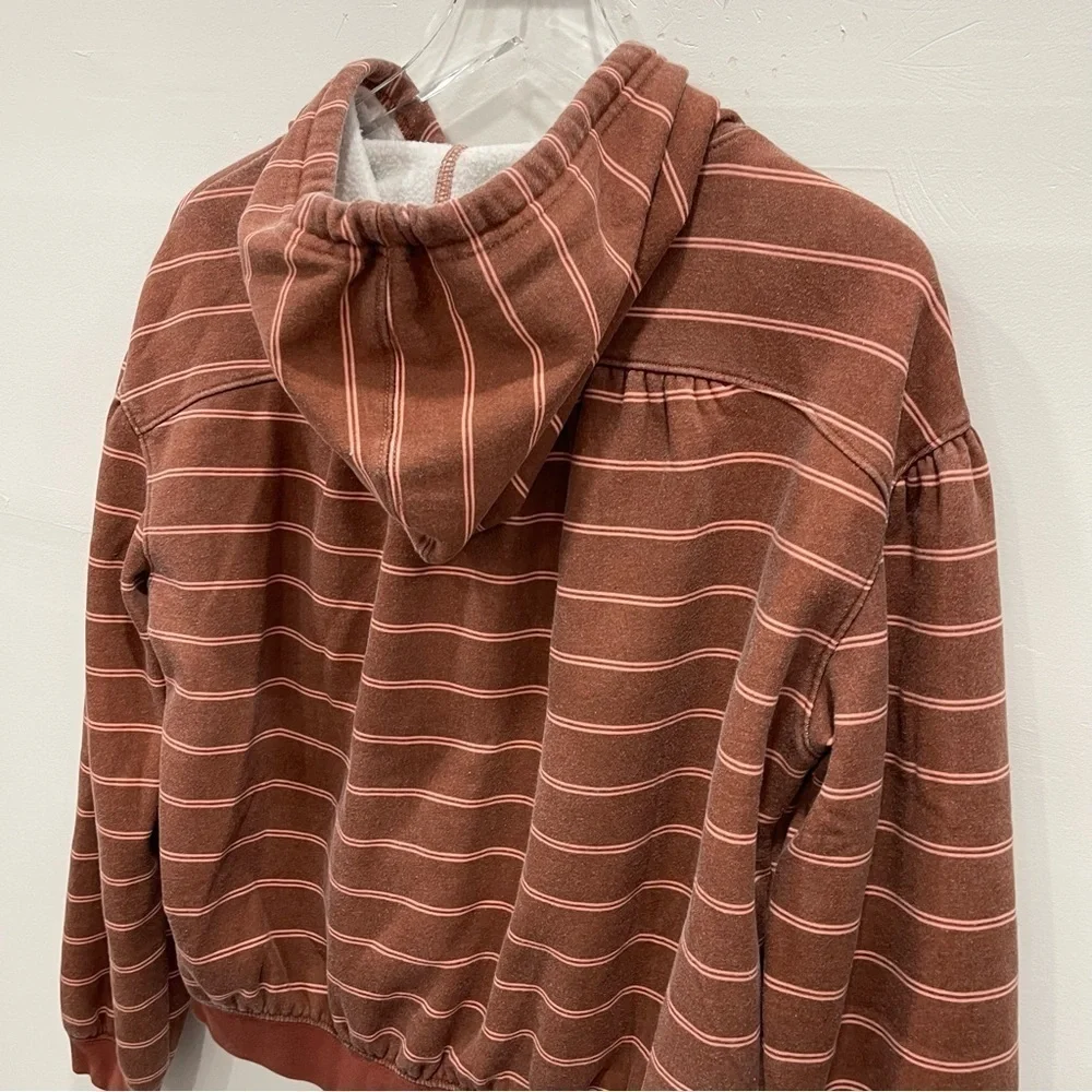 Urban Outfitters Dropped Shoulder Stripe Hoodie Sweatshirt Puff Sleeve Small